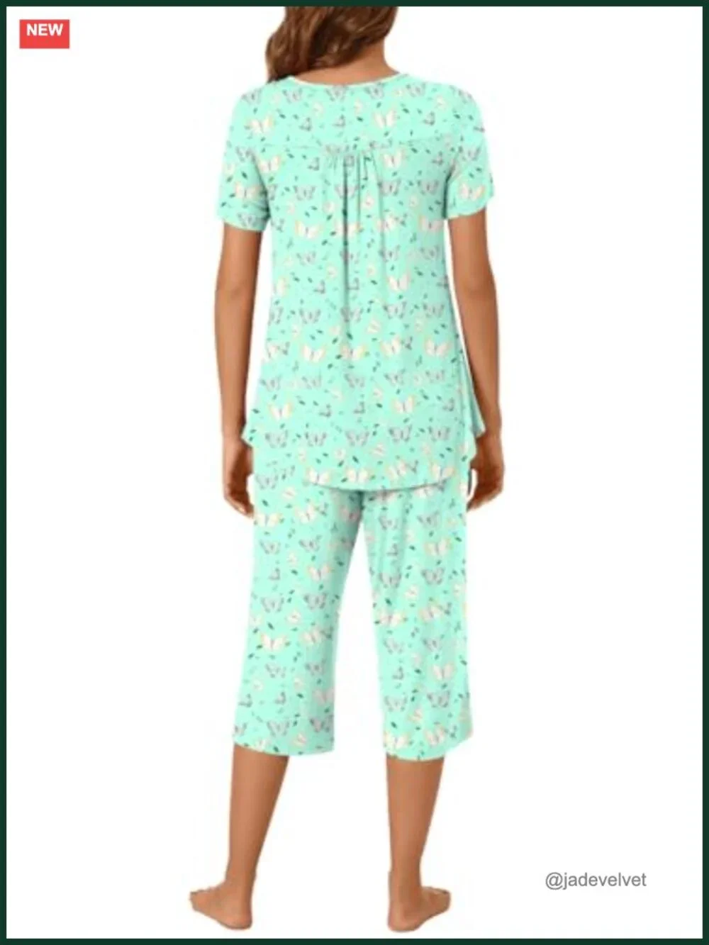 Women's Pajama Sets 2 Piece Short Sleeve Top and Capri Pants Plus Size Lounge